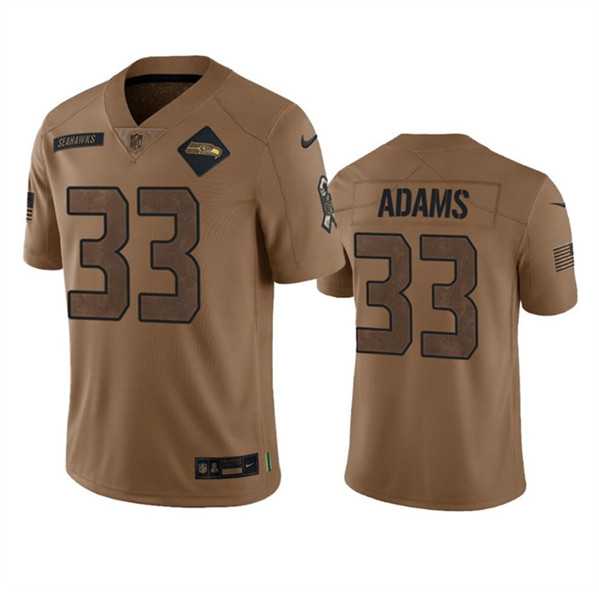 Mens Seattle Seahawks #33 Jamal Adams 2023 Brown Salute To Service Limited Jersey Dyin->seattle seahawks->NFL Jersey